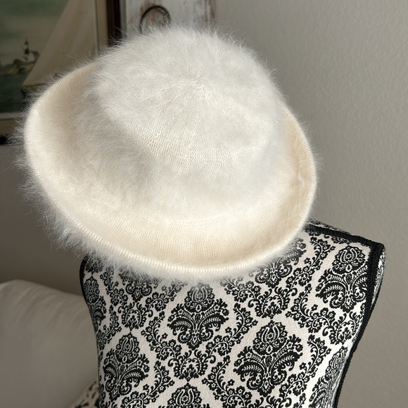 Something Special LA hat. Angora and nylon. Rolled brim. Cream color. Soft. - Picture 2 of 5